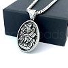 European Style Stainless Steel Saint Mark Pendant Necklaces for Men XX4359-2
