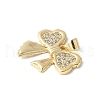 Brass Micro Pave Cubic Zirconia Pendants KK-A252-39G-2