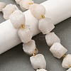 Raw Rough Natural White Jade Beads Strands G-Z087-B10-1