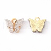 Alloy Enamel Pendants with Glitter Powder and Zinc Alloy Hanging Plating ENAM-R056-01-4