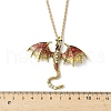 Alloy Enamel Dragon Pendant Necklaces NJEW-V005-01AG-01-3