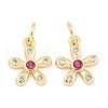 Rack Plating Brass Micro Pave Clear Cubic Zirconia Charms KK-F089-07G-1