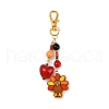 Thanksgiving Day Handmade Glass Seed Beaded & Silicone Turkey Pendant Decorations HJEW-MZ00272-2