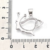 Brass Micro Pave Clear Cubic Zirconia Pendants KK-N268-56P-3