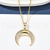 Brass Micro Pave Clear Cubic Zirconia Pendant Necklaces for Women NJEW-S449-01A-G-2