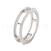 Rhodium Plated 925 Sterling Silver Ring Components FIND-Z078-01P-4