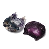 Natural Fluorite Carved Cat Shape Figurines Statues for Home Desktop Decoration DJEW-A016-03-2