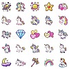 50Pcs Cartoon Unicorn Paper Sticker STIC-C012-03-5