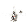 Tortoise 316 Surgical Stainless Steel with Rhinestone Belly Rings FS-WG77A27-01-5