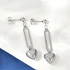 304 Stainless Steel Heart Dangle Stud Earrings EJEW-V004-01P-2