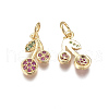 Brass Micro Pave Cubic Zirconia Charms ZIRC-I038-13G-2