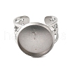 304 Stainless Steel Cuff Ring Components STAS-V012-01D-P-2