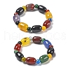 Natural Agate Bead Stretch Bracelets G-P570-01E-4