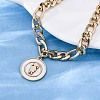 304 Stainless Steel Flat Round with Girl Charm Bracelets BJEW-A036-13G-01-3