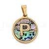PVD Vacuum Plating 304 Stainless Steel with Paua Shell Pendants STAS-G268-02P-G-2