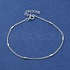 Faceted Column 925 Sterling Silver Cable Chain Bracelets for Women BJEW-E101-01S-08-2