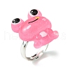 Resin Frog Adjustable Rings for Women RJEW-JR00649-3