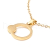 Ion Plating(IP) 304 Stainless Steel Ring with Evil Eye Pendant Necklace with Enamel for Women NJEW-P262-22G-3