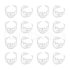 Unicraftale 30Pcs Brass Filigree Open Cuff Ring Shanks KK-UN0001-90-1