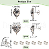 DICOSMETIC 8Pair 2 Style Polymer Clay Rhinestone Stud Earring Findings EJEW-DC0001-15-5