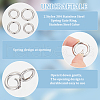 Unicraftale 4Pcs 2 Styles 304 Stainless Steel Spring Gate Ring STAS-UN0059-43B-4