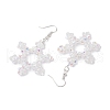 Snowflake Glass Dangle Earrings EJEW-TA00474-4
