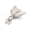 Brass Micro Pave Clear Cubic Zirconia Fold Over Clasps with Shell KK-S382-07P-2