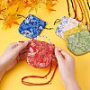  12Pcs 6 Colors Chinese Brocade Sachet Coin Pouches ABAG-NB0001-37-3