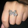Bowknot Alloy with Crystal Rhinestone Finger Rings for Women FS-WG361F1-03-2