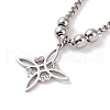 Tarnish Resistant 304 Stainless Steel Sailor's Knot Charm Bracelet with Box Chains BJEW-P282-01P-2