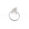 304 Stainless Steel Snake Wide Open Cuff Ring for Women X-RJEW-S405-160P-2