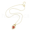 Brass Micro Pave Clear Cubic Zirconia Pendant Necklaces NJEW-Z035-04C-G-1