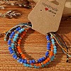 Handmade Summer Vacation Style Synthetic Quartz Braided Beaded Bracelet Sets for Women Girl LE3728-3-1