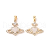 Brass Micro Pave Cubic Zirconia Pendants ZIRC-P102-01G-1