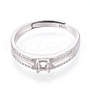 Rhodium Plated 925 Sterling Silver Micro Pave Cubic Zirconia Solitaire Ring Settings STER-T008-15P-2