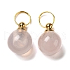 Natural Rose Quartz Openable Perfume Bottle Pendants G-A026-02B-2