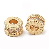 Rack Plating Brass Micro Pave Cubic Zirconia Beads KK-A186-03A-LG-3