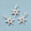 Rack Plating Brass Micro Pave Cubic Zirconia Pendants KK-E081-10S-2