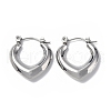 Non-Tarnish 304 Stainless Steel Hollow Teardrop Hoop Earrings for Women STAS-B034-14P-1