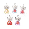 Transparent Acrylic Bead Frames with Tibetan Style Alloy Beads and ABS Plastic Imitation Pearl Round Beads and Pendants PALLOY-JF03725-01-1