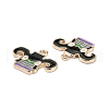 Light Gold Tone Alloy Enamel Pendants ENAM-P247-11KCG-2