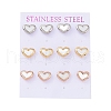 Heart 304 Stainless Steel Shell Stud Earrings STAS-D188-10-2