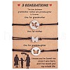 3Pcs 3 Style 430 Stainless Steel Butterfly Link Bracelets Set JB725A-1