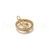 Brass Micro Pave Clear Cubic Zirconia Pendants X1-ZIRC-H107-07G-2