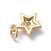 Brass Cubic Zirconia Charms KK-E003-15G-2