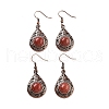 Natural Red Jasper Teardrop Dangle Earrings EJEW-B055-02R-20-1