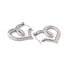 304 Stainless Steel Heart Hoop Earrings for Women EJEW-E199-12P-2