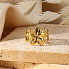 304 Stainless Steel Open Cuff Rings for Women RJEW-U060-01D-G-1