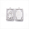 Brass Micro Pave Clear Cubic Zirconia Pendants KK-N232-173P-NF-2