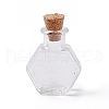 Hexagon Dollhouse Miniature Glass Cork Bottles Ornament AJEW-F058-01A-2
